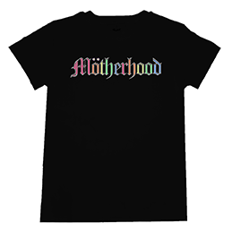 Motherhood motorhead adult toddler band shirt black