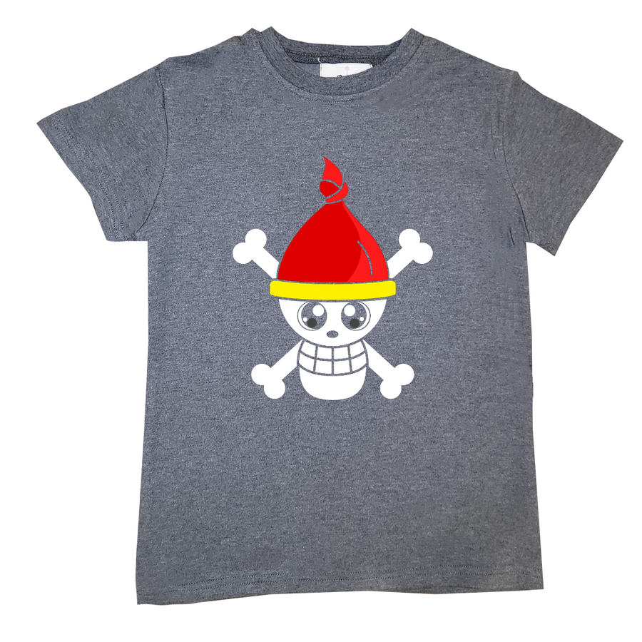 Toddler Kid adult shirt Jolly Roger grey
