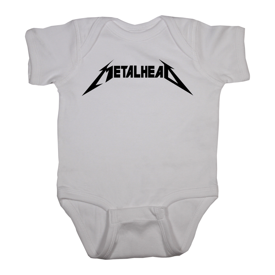 Baby Rock shirt - white metalhead onesie