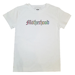 Motherhood motorhead adult toddler band shirt white