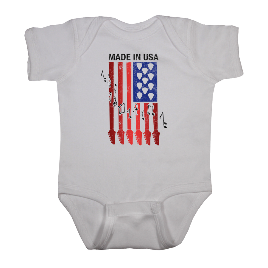 Baby Romper onesie patriotic flag white