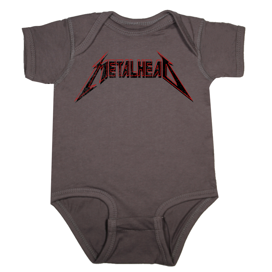Baby Rock shirt - grey metalhead onesie