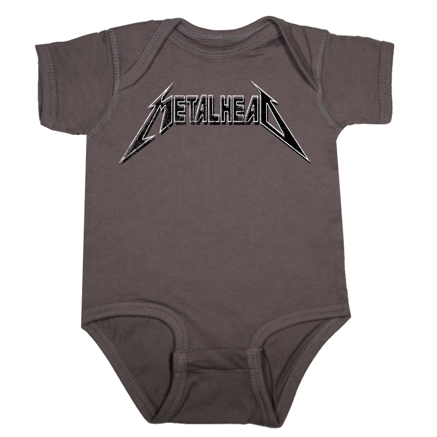 Baby Rock shirt - grey black metalhead onesie
