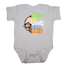 born to rock and roll baby onesie rock shirt white