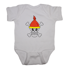 rock baby onesie jolly roger white