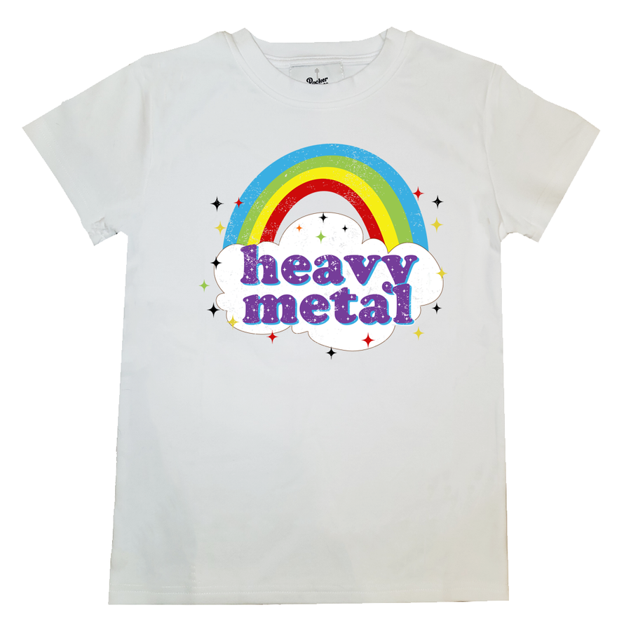Heavy Metal is fluffy shirt for babies, toddlers and adults white