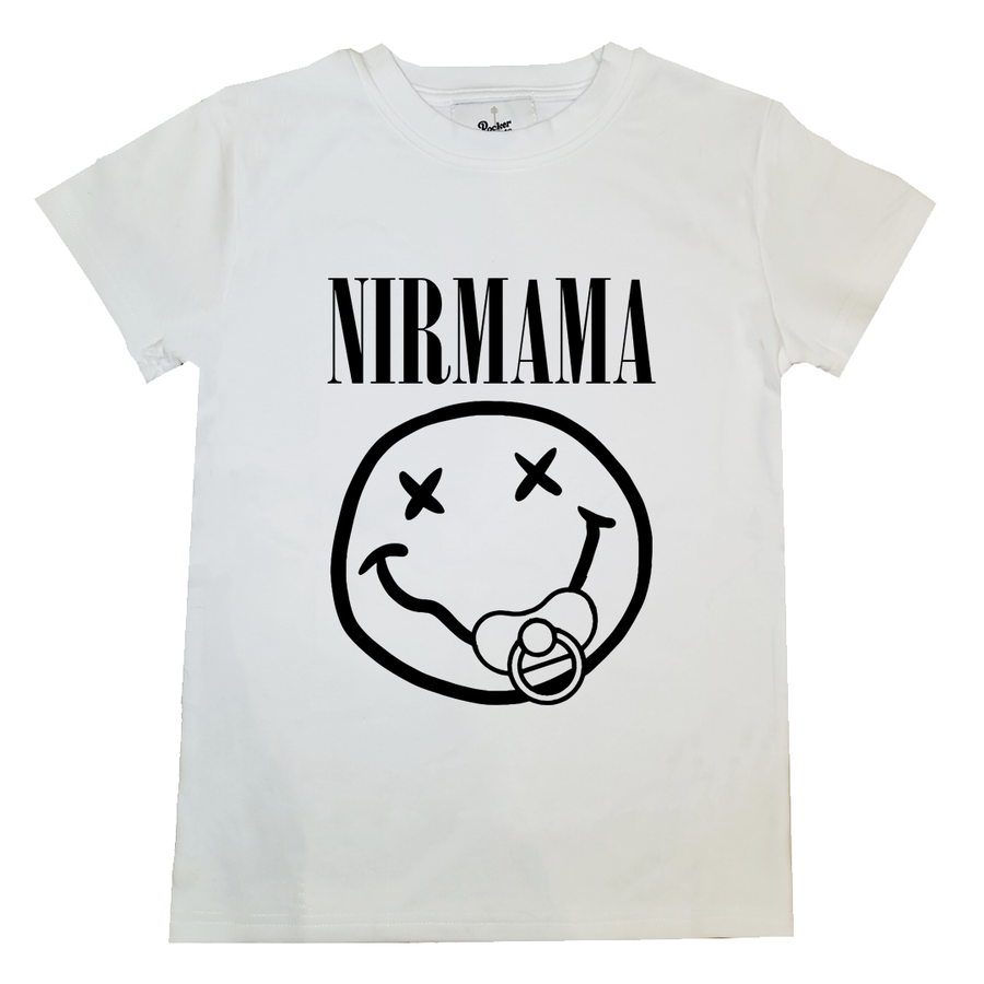 Mom Dad Adult band shirt Nirvana Nirmama white