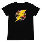 Kid toddler adult lightening bolt shirt black