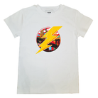 Kid toddler adult lightening bolt shirt white